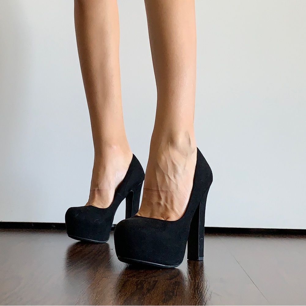 H&M Faux Suede Platform Heels